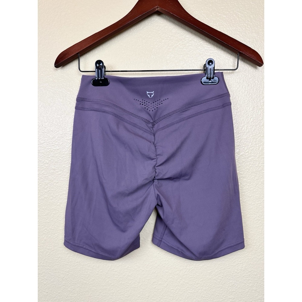 Dynafit Womens Purple Scrunch Butt Bike Shorts Med High Rise Running Yoga Gym
